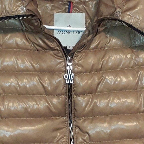 MONCLER PUFFER COAT LONG SLEEVE GOLDISH WOMEN'S SIZE 2 - Picture 5 of 14
